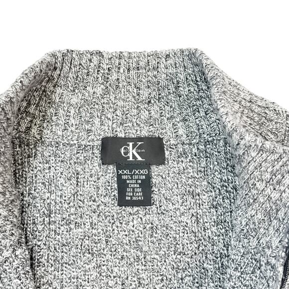 Calvin Klein Men's 100% Cotton Heavy Knit Sweater - Grey, Size XL - Picture 5 of 6